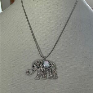 Silver Elephant Pendant Necklace